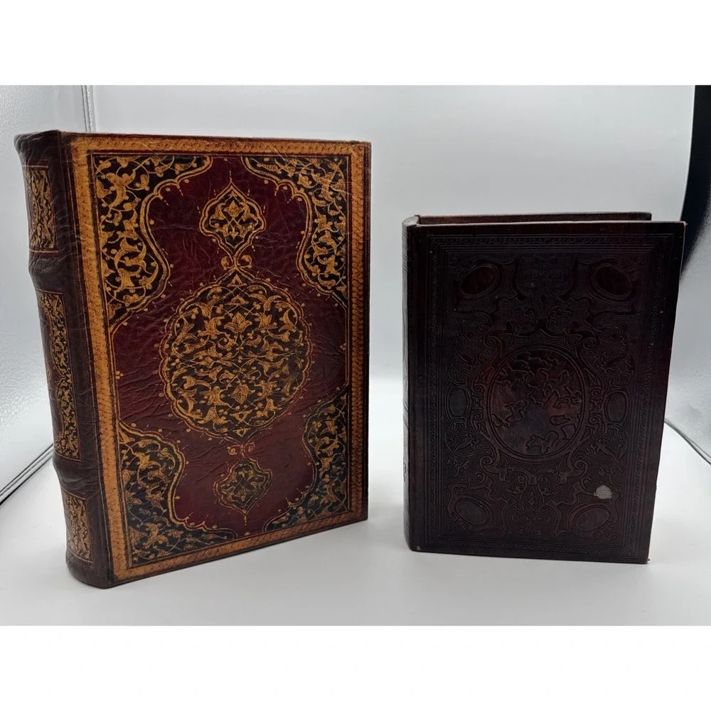 Pier 1 Decorative Faux Books Secret Storage Boxes 2 Piece Set, Lg and Med Read**